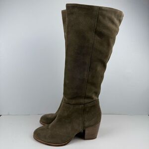 Crevo Atty Suede Knee High Relaxed Boot Taupe Size 9.5